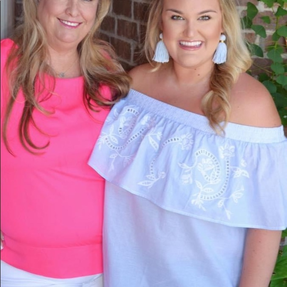 Blue Off the Shoulder Top